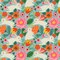 Floral Bunny Garden Cotton Fabric | By the Yard | Sewing and Crafting | 44 inches wide